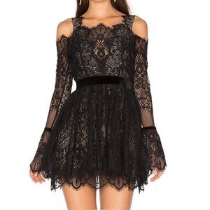 Majorelle Courtney Dress in Black Lace Size S